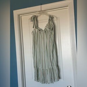 Striped Green and White Women's Dress